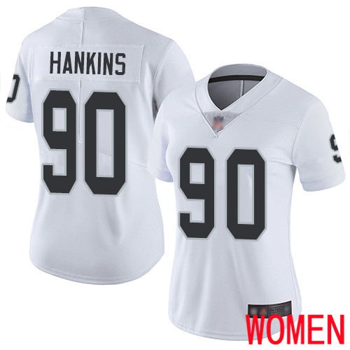 Oakland Raiders Limited White Women Johnathan Hankins Road Jersey NFL Football 90 Vapor Jersey